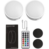 Oplaadbare LED Kastverlichting Set van 2 - 13 Kleuren, Dimbaar, Afstandsbediening - 53% Korting