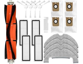 Reserveonderdelen compatibel met Dreame D10 Plus, Z10 Pro, L10 Plus robotstofzuigeraccessoires, 1 hoofdborstel, 4 zijborstels, 4 HEPA-filters, 4 reinigingsdoeken, 4 stofzakken