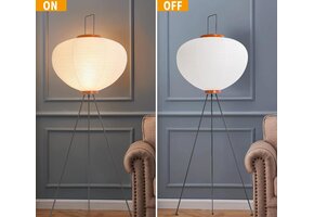 Handgemaakte Rijstpapieren Vloerlamp Akari Stijl, 119cm Wit, 36% Korting