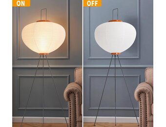 ELINKUME Japanse Rijstpapier Vloerlamp Akari Stijl - 119 cm - Wit