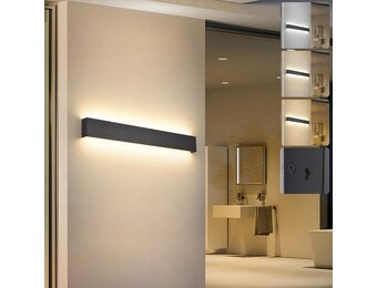 KUKAK Wandlamp voor binnen, 10 W, 33 cm, omhoog en omlaag wandlamp, aluminium decoratie/moderne wandlamp, warm wit, 3000 k, 4000 k, 6000 k, wandlampen voor woonkamer, slaapkamer, gang, trappenhuis - Maat 66 cm