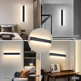 Zwarte Aluminium Wandlamp 20W - Instelbare Kleurtemperatuur 66cm (60% korting)
