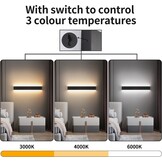 Zwarte Aluminium Wandlamp 20W - Instelbare Kleurtemperatuur 66cm (60% korting)