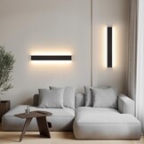 Zwarte Aluminium Wandlamp 20W - Instelbare Kleurtemperatuur 66cm (60% korting)