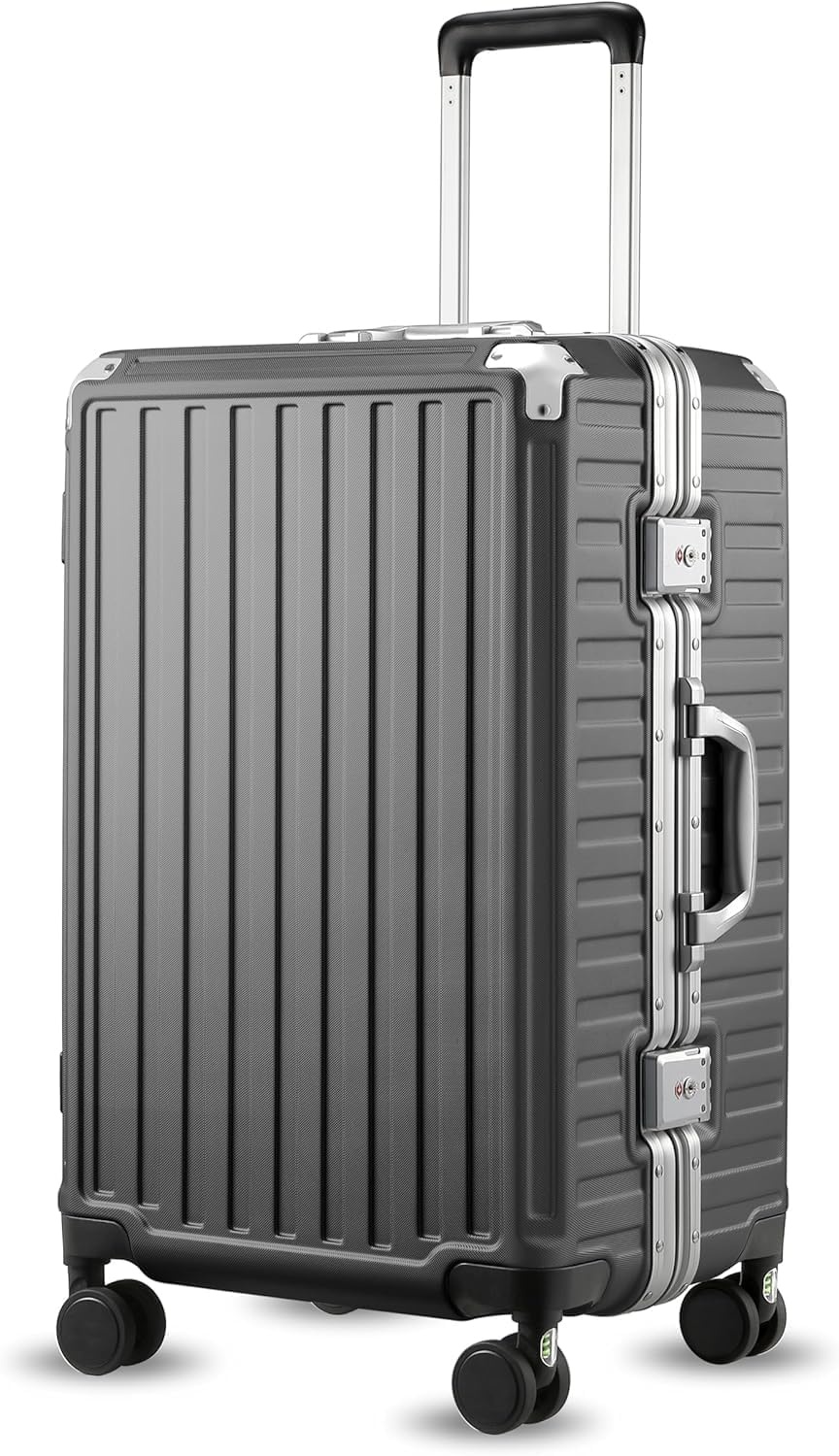 Zwarte Reiskoffer M (60L) met Aluminium Frame - 73% Korting!