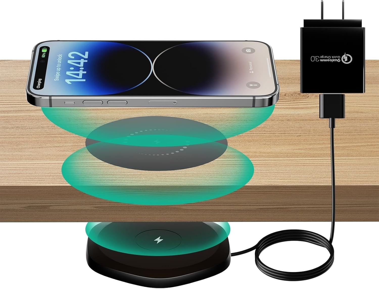 Onzichtbare Draadloze Oplader iPhone/Samsung - 33% Korting