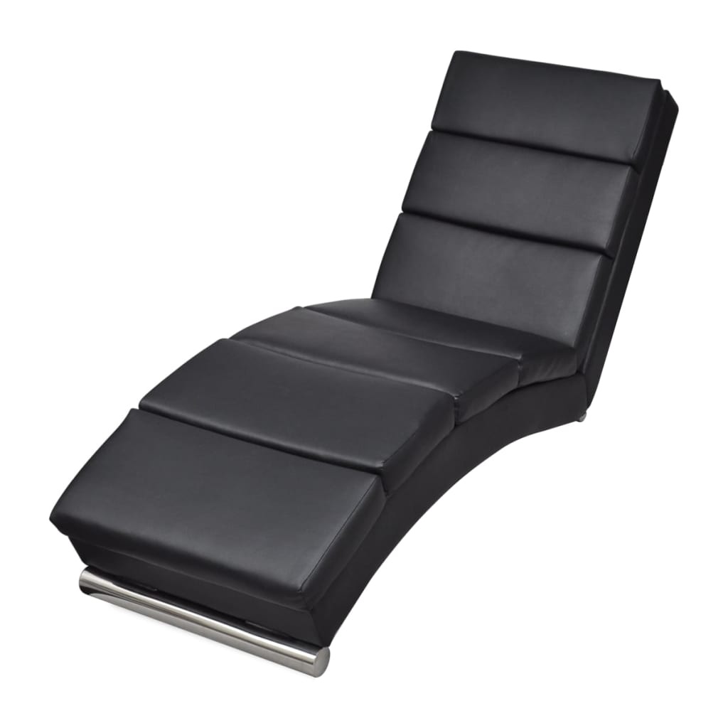 VidaXL Chaise Longue Kunstleer Zwart - 61% Korting!