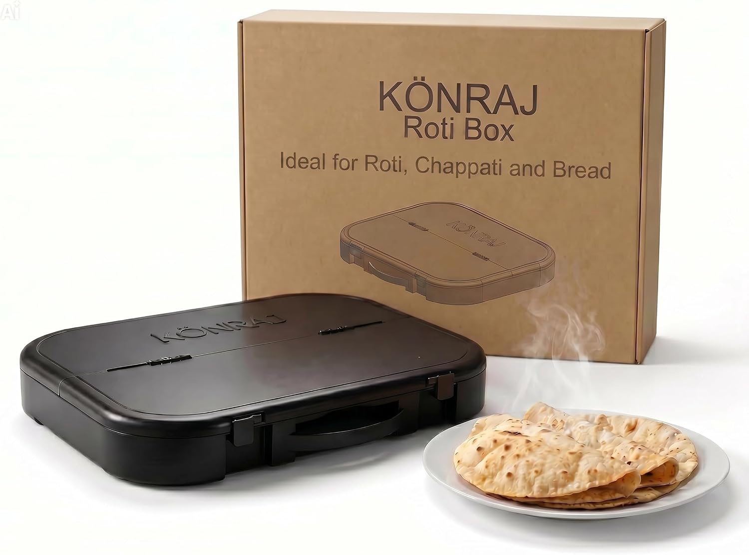 Deegbox/Roti Box, hygiënische container voor het bereiden en bewaren van deeg (roti, pizza, brood), antimicrobieel, hittebestendig, luchtdicht