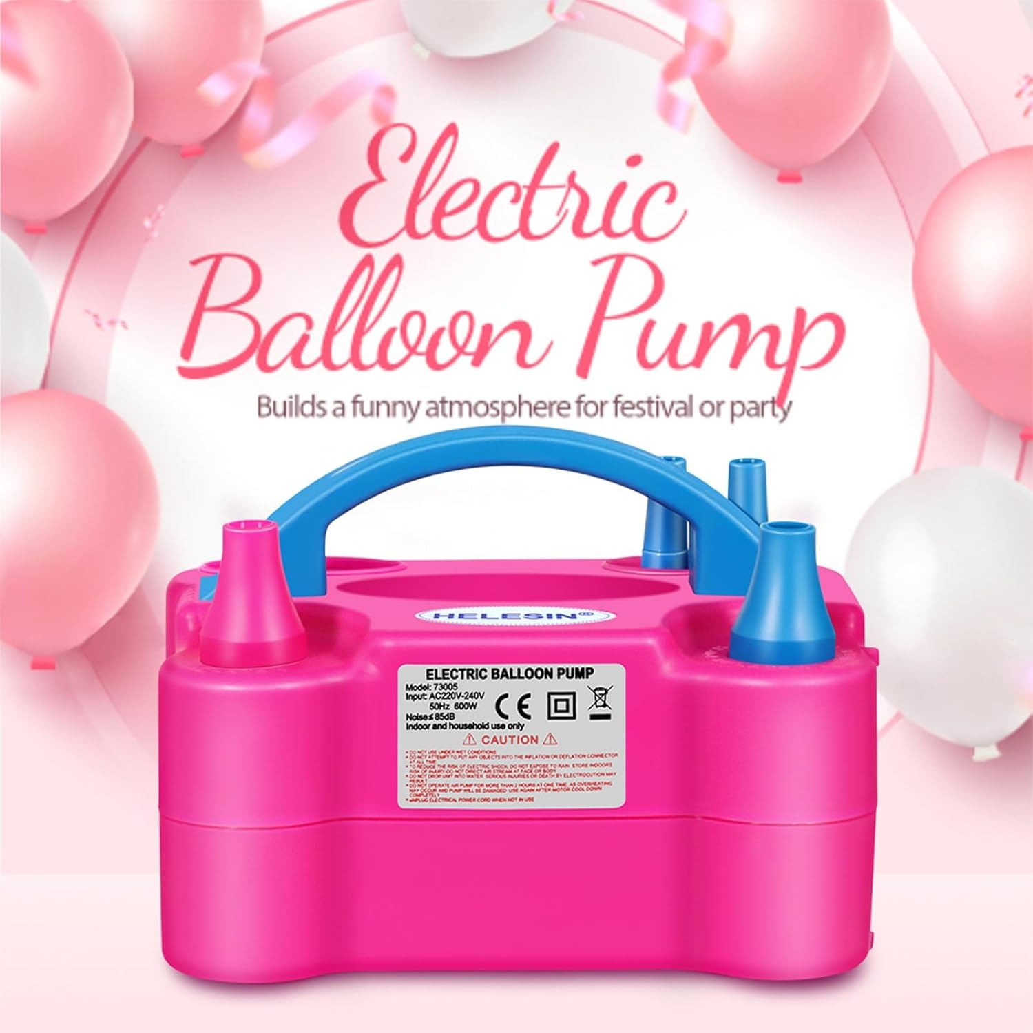 Elektrische Ballonpomp 600W met Dubbel Mondstuk | 56% Korting