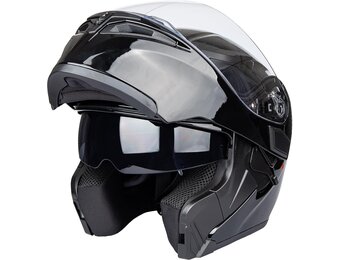 Systeemhelm Motorhelm XXL Glanzend Zwart - 29% Korting!