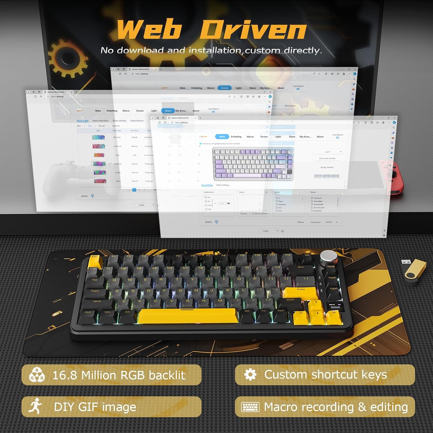 Gamingtoetsenbord X85PRO 75% met TFT-scherm & Korting!