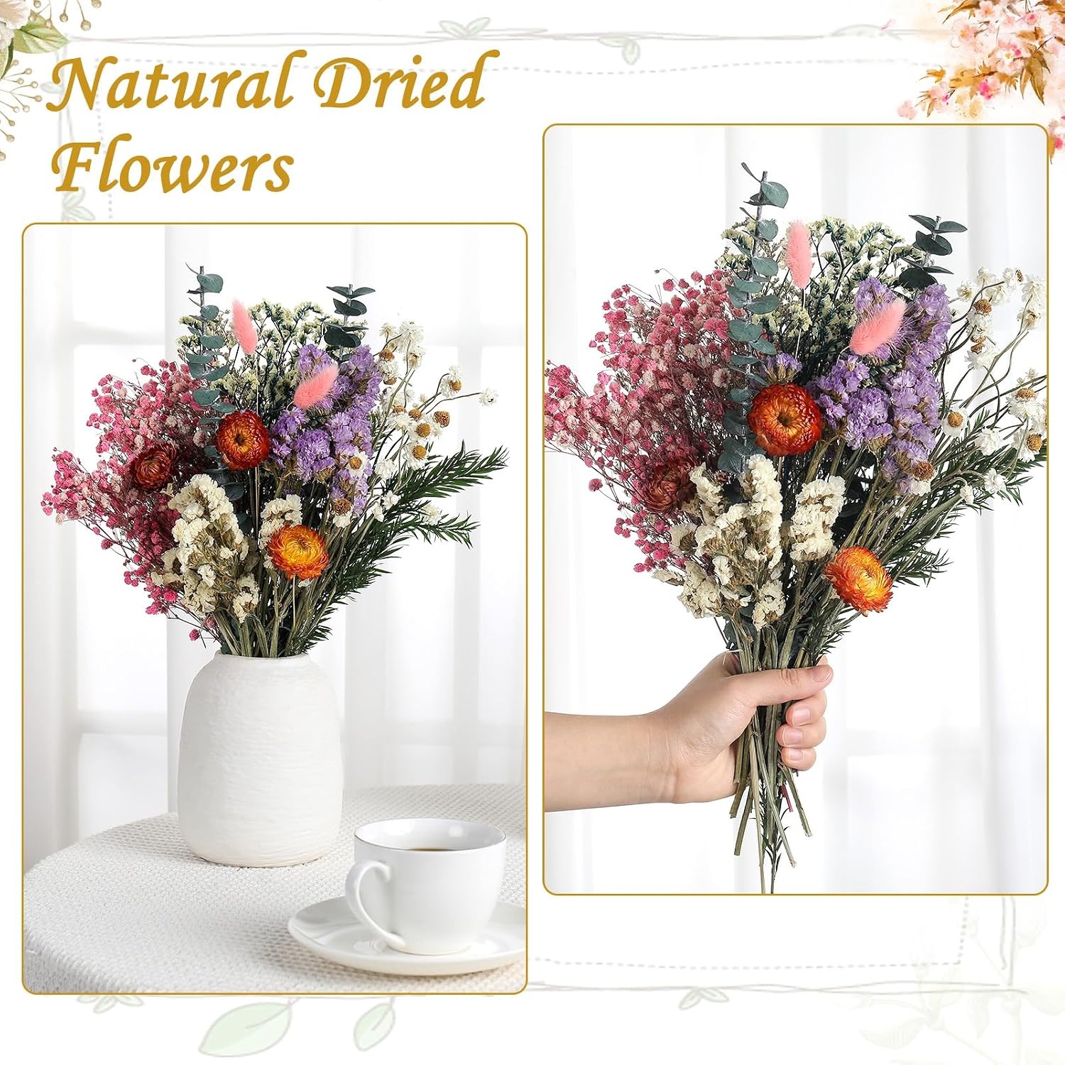 30 stuks gedroogde bloemen set - 10 soorten voor decoratie & DIY