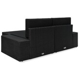 Loungeset Poly Rattan Zwart - 3-Delig - 35% Korting