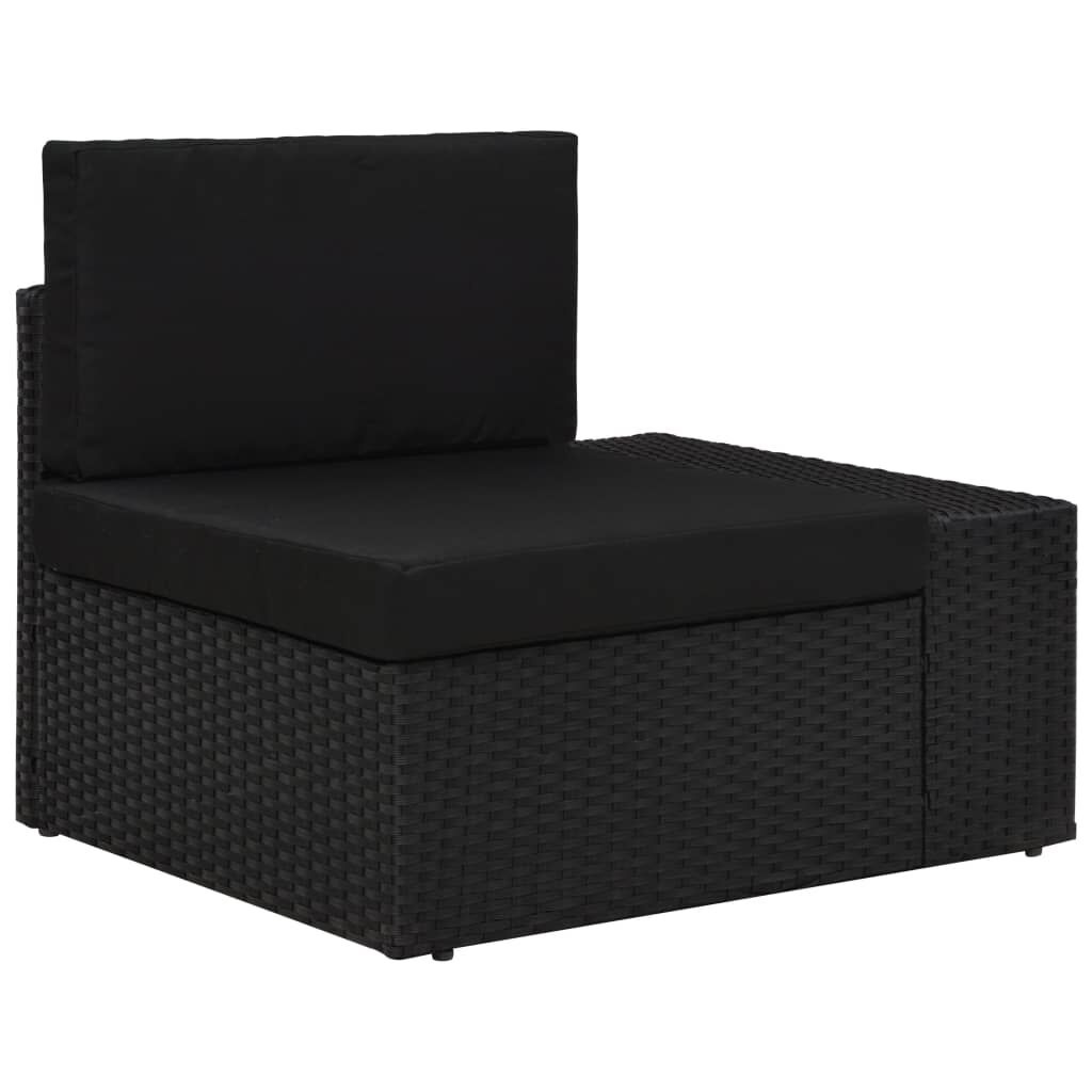 Loungeset Poly Rattan Zwart - 3-Delig - 35% Korting
