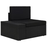 Loungeset Poly Rattan Zwart - 3-Delig - 35% Korting