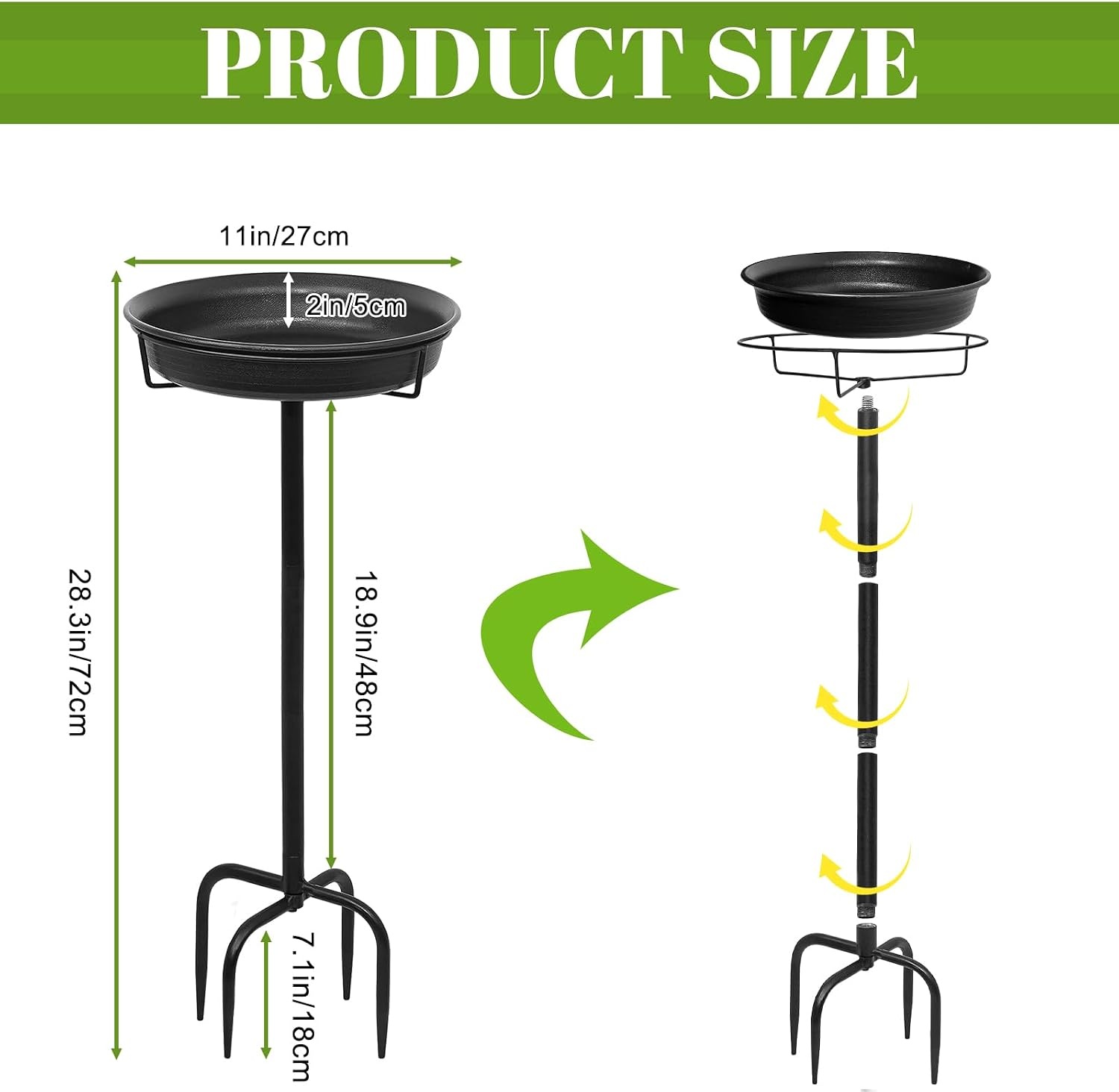 Vogelbad & Voeder voor Buiten - 70cm Hoog - 32% Korting