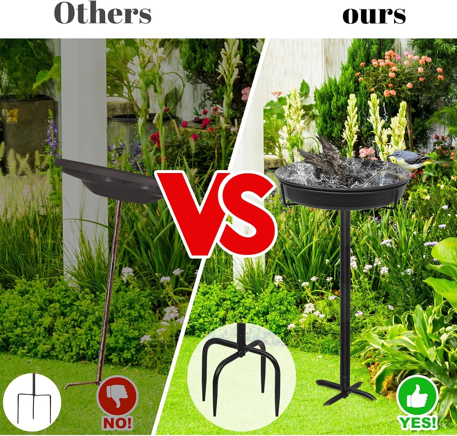 Vogelbad & Voeder voor Buiten - 70cm Hoog - 32% Korting