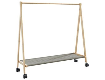 VidaXL Bamboe Kledingrek met Wielen - 34% Korting!