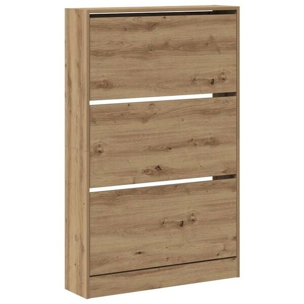 Moderne Schoenenkast Artisanaal Eiken 80x21x125.5 cm - 34% Korting