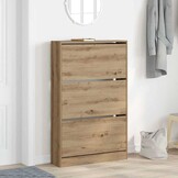 Moderne Schoenenkast Artisanaal Eiken 80x21x125.5 cm - 34% Korting