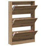 Moderne Schoenenkast Artisanaal Eiken 80x21x125.5 cm - 34% Korting