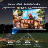 Magcubic Videoprojector 1080P, geïntegreerde 4K tv-stick, met WiFi 5, Bluetooth 5.1, luidspreker 15 W, 650 ANSI, spraakbediening, automatische focus en trapeziumcorrectie, Dolby Audio/HDR10+