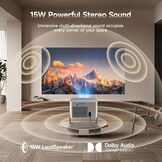 Magcubic Videoprojector 1080P, geïntegreerde 4K tv-stick, met WiFi 5, Bluetooth 5.1, luidspreker 15 W, 650 ANSI, spraakbediening, automatische focus en trapeziumcorrectie, Dolby Audio/HDR10+