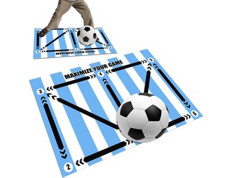 AFAIK Voetbaltrainingsmat, voetbal, voetbal, stappen, trainingsmat, antislip, 60 x 90 cm, schokdempende voetbal, balcontrole, trainingsmat