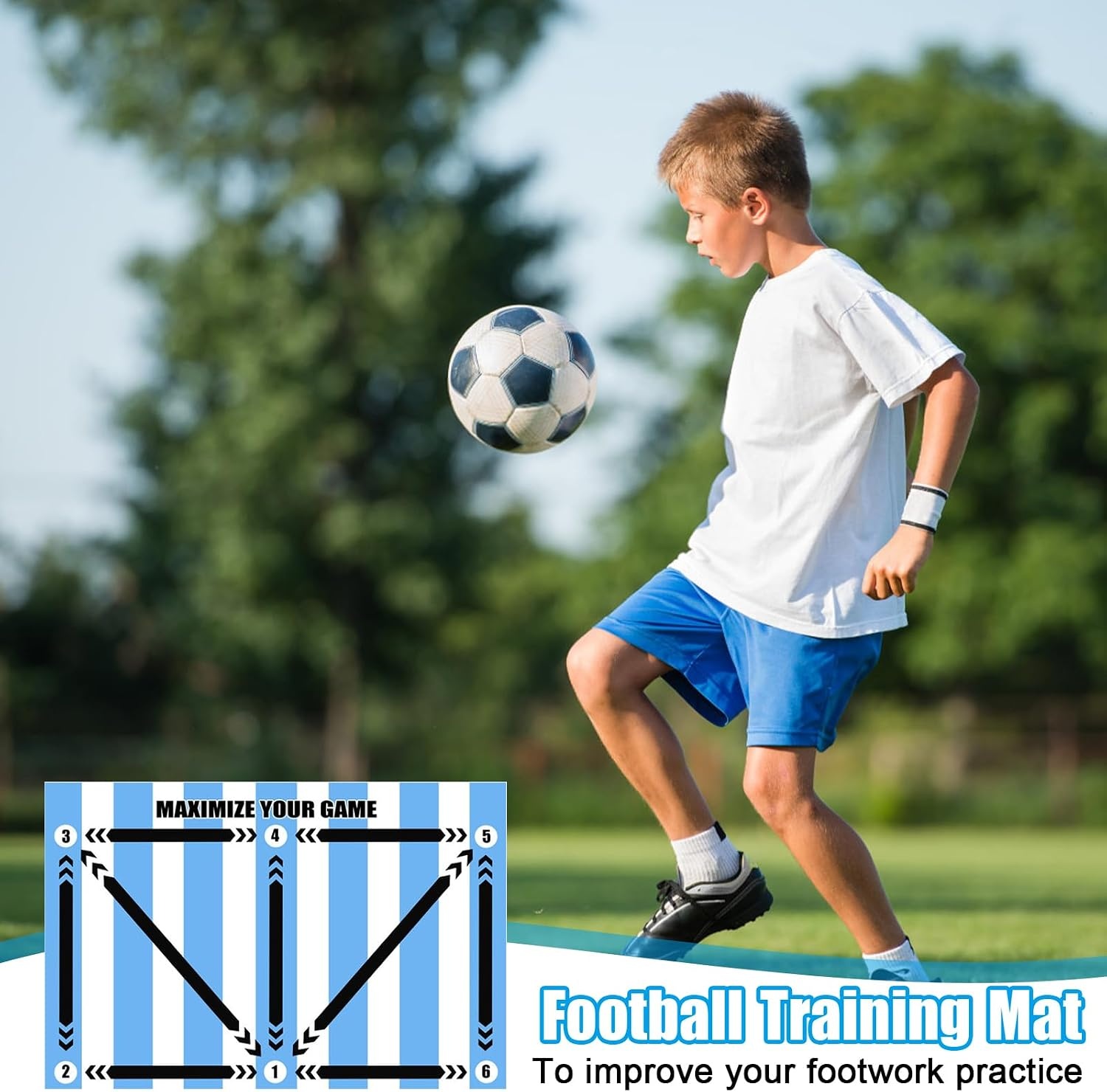 Voetbaltrainingsmat 60x90 cm - Verbeter Balcontrole & Dribbelen (44% Korting)