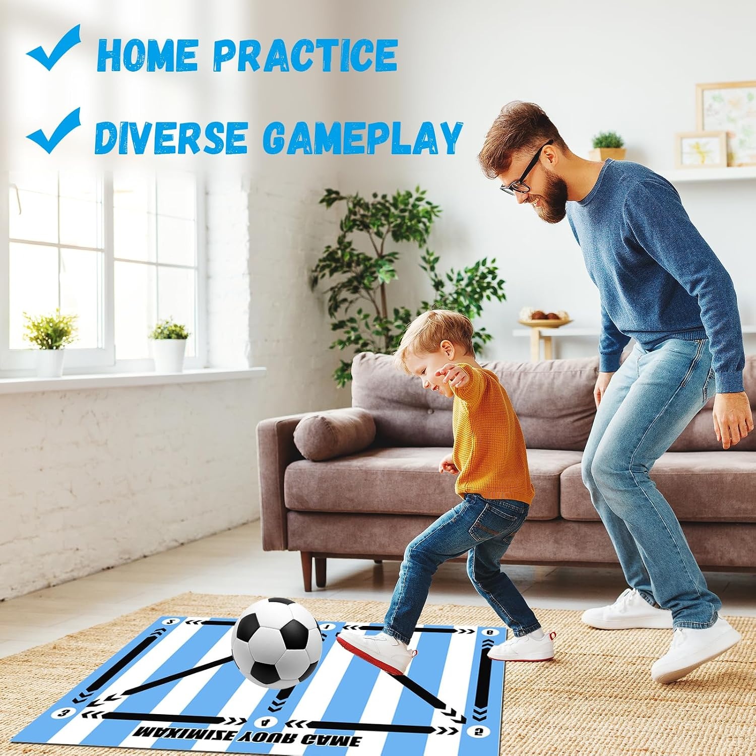 Voetbaltrainingsmat 60x90 cm - Verbeter Balcontrole & Dribbelen (44% Korting)