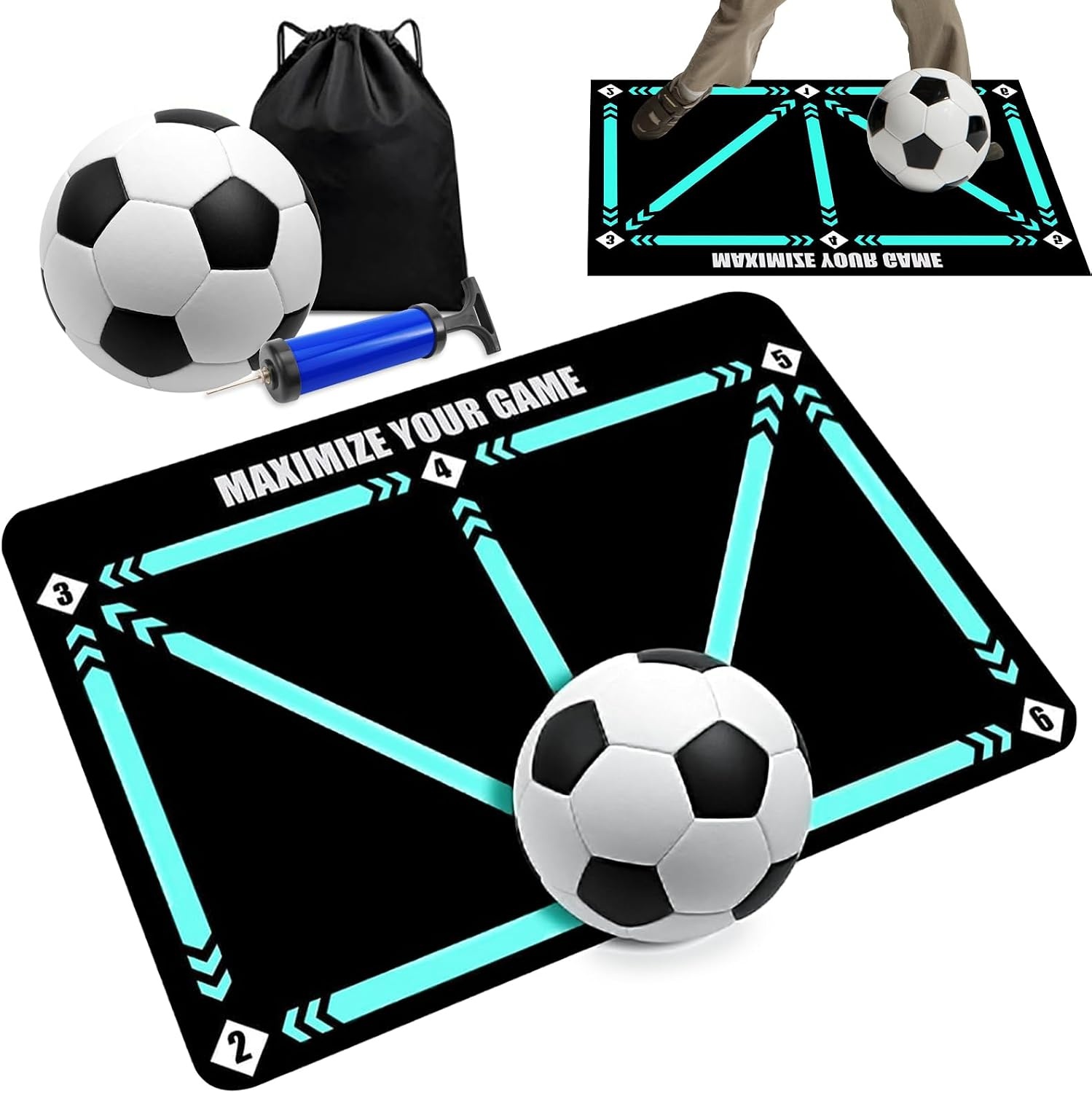 Voetbaltrainingsmat 60x90 cm - Verbeter Balcontrole & Dribbelen (44% Korting)