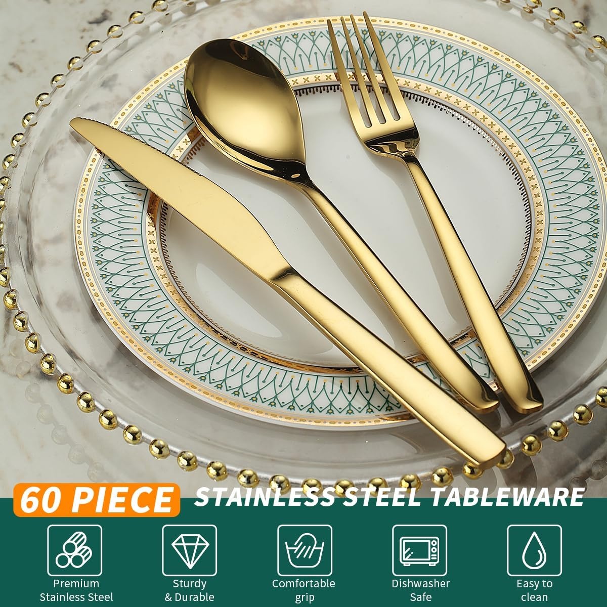 Gouden Bestekset 60-delig voor 20p - 34% Korting!