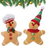 2 Pack Kerst Peperkoek Man Ornamenten Opknoping Peperkoek Man Poppen Kerstboom Decoraties Kerstballen voor Boom
