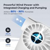 FLEXTAILGEAR Evo Pomp met accu van 5000 mAh, draagbare elektrische pomp met 4,5 kPA en 250 l/min voor het opblazen en leeglopen van opblaasbare matrassen, luchtbedden en zwembadboeien