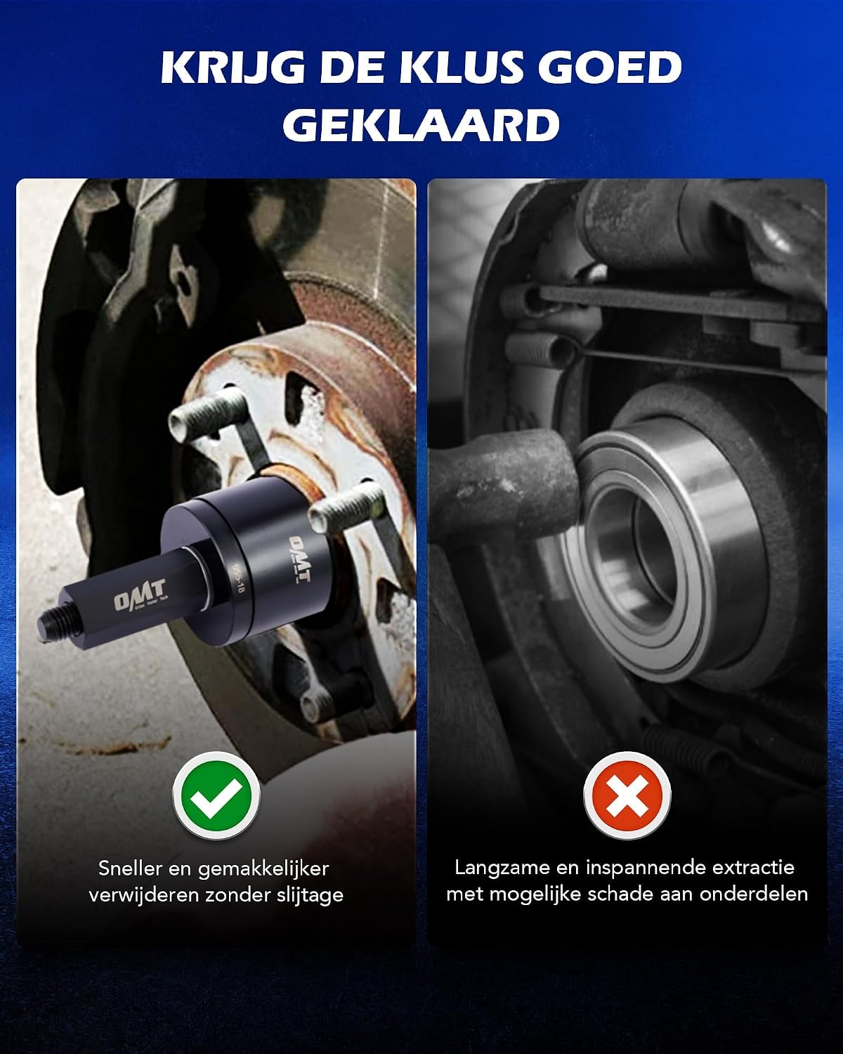 Orion Motor Tech Wiellagertrekker gereedschapsset voor het verwijderen en installeren van voorwiellagers, 24-delige autolagerpersset met schuifbouten universele bussen, Zwart met rode opbergkoffer