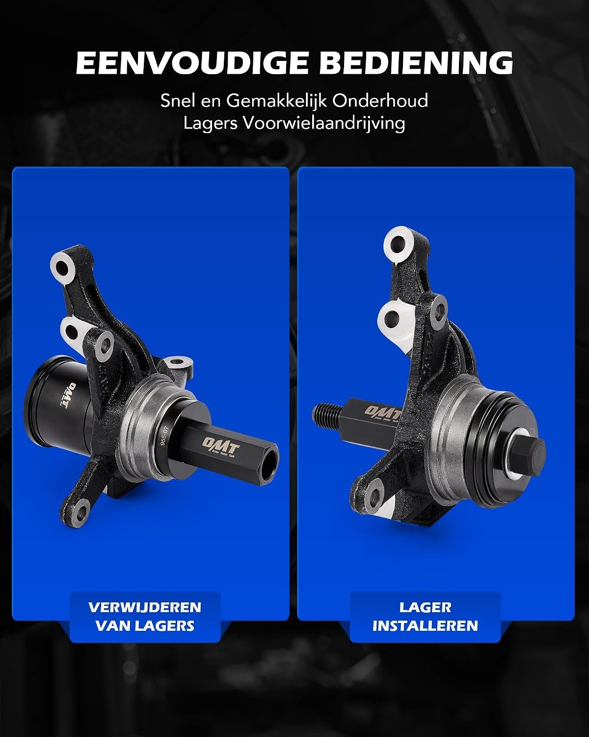 Orion Motor Tech Wiellagertrekker gereedschapsset voor het verwijderen en installeren van voorwiellagers, 24-delige autolagerpersset met schuifbouten universele bussen, Zwart met rode opbergkoffer