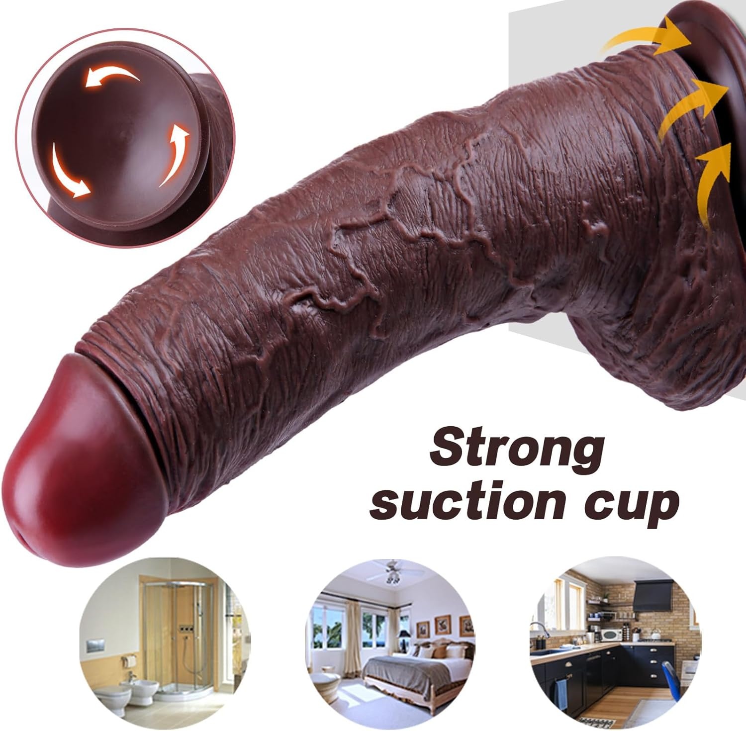 Extra Dikke Realistische Dildo Zwart Siliconen - 34% Korting