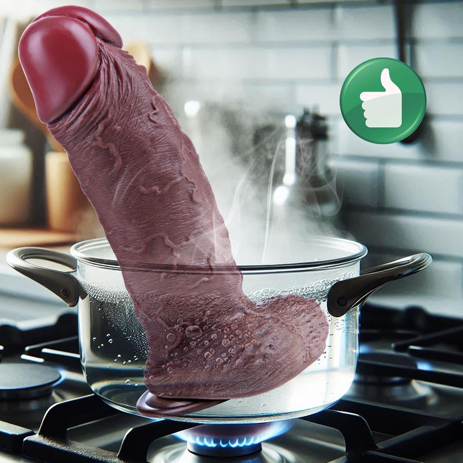 Extra Dikke Realistische Dildo Zwart Siliconen - 34% Korting
