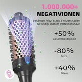 K&K Brosse thermique Keratin Thermal Brush Protect - Tonneau chauffant - Brosse à cheveux chaude - Ionique lisse - Peigne volume - Fer à lisser - Bigoudis - Double tension (noir, 45 mm)