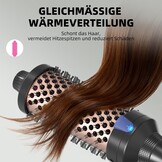 K&K Brosse thermique Keratin Thermal Brush Protect - Tonneau chauffant - Brosse à cheveux chaude - Ionique lisse - Peigne volume - Fer à lisser - Bigoudis - Double tension (noir, 45 mm)