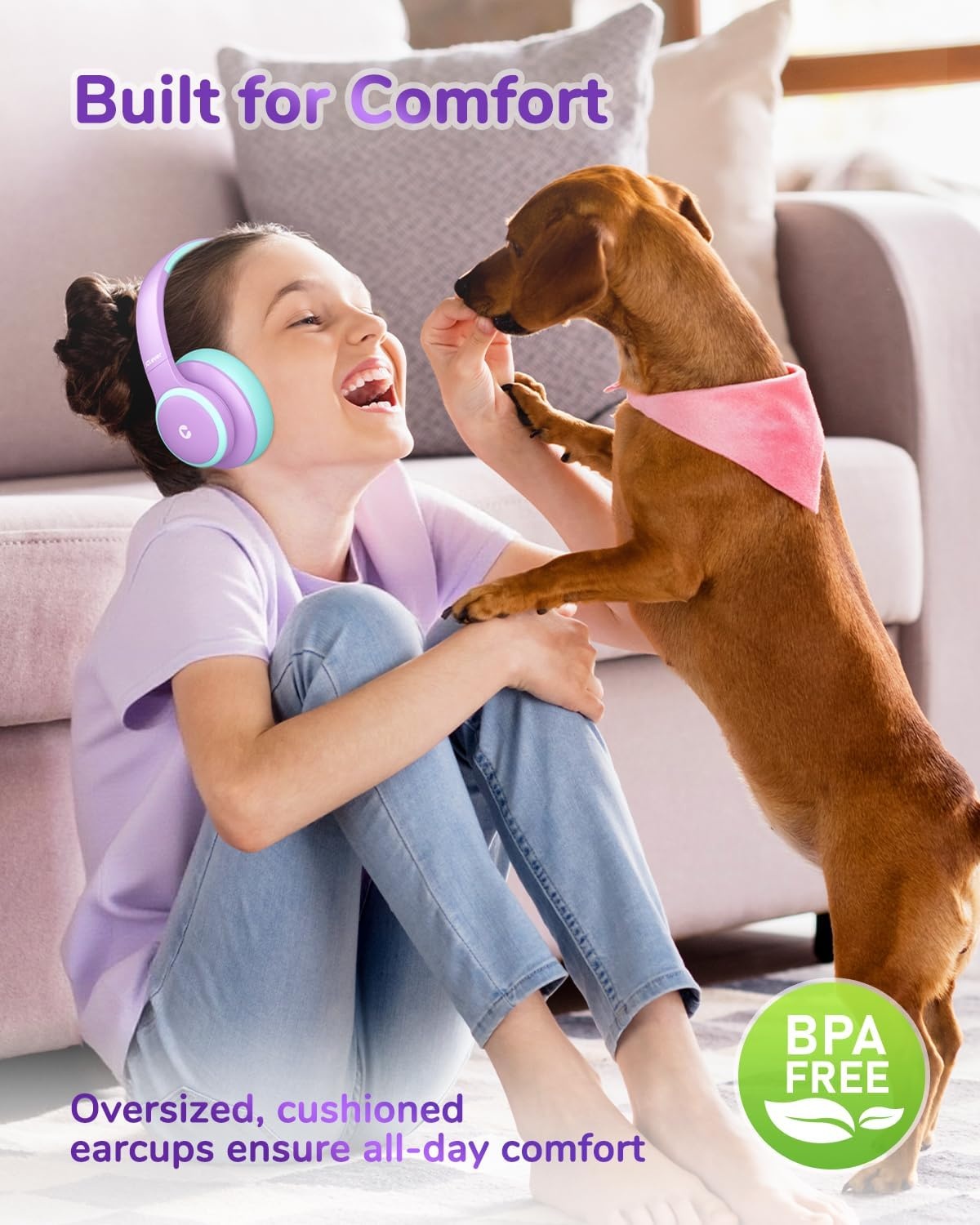 On-ear Kinderkoptelefoon met ANC, 60u Speeltijd & 60% Korting
