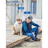 Reobiux 3K bewakingscamera voor buiten met dubbele lens, PTZ Outdoor WLAN IP-camera, bewakingscamera voor buiten met automatische tracking, gekleurd nachtzicht, tweerichtingsaudio, IP66, 2 stuks