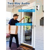 Reobiux 3K bewakingscamera voor buiten met dubbele lens, PTZ Outdoor WLAN IP-camera, bewakingscamera voor buiten met automatische tracking, gekleurd nachtzicht, tweerichtingsaudio, IP66, 2 stuks