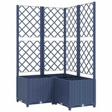 vidaXL Plantenbak met latwerk 80x80x136 cm polypropeen donkergrijs