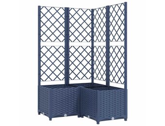 vidaXL Plantenbak met latwerk 80x80x136 cm polypropeen donkergrijs