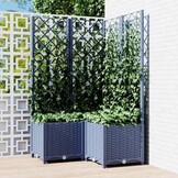 vidaXL Plantenbak met latwerk 80x80x136 cm polypropeen donkergrijs
