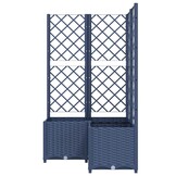 vidaXL Plantenbak met latwerk 80x80x136 cm polypropeen donkergrijs
