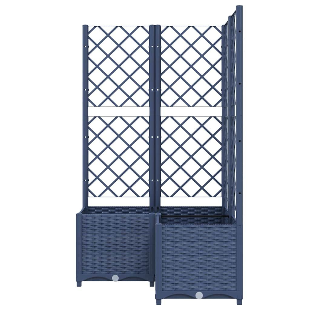 vidaXL Plantenbak met latwerk 80x80x136 cm polypropeen donkergrijs
