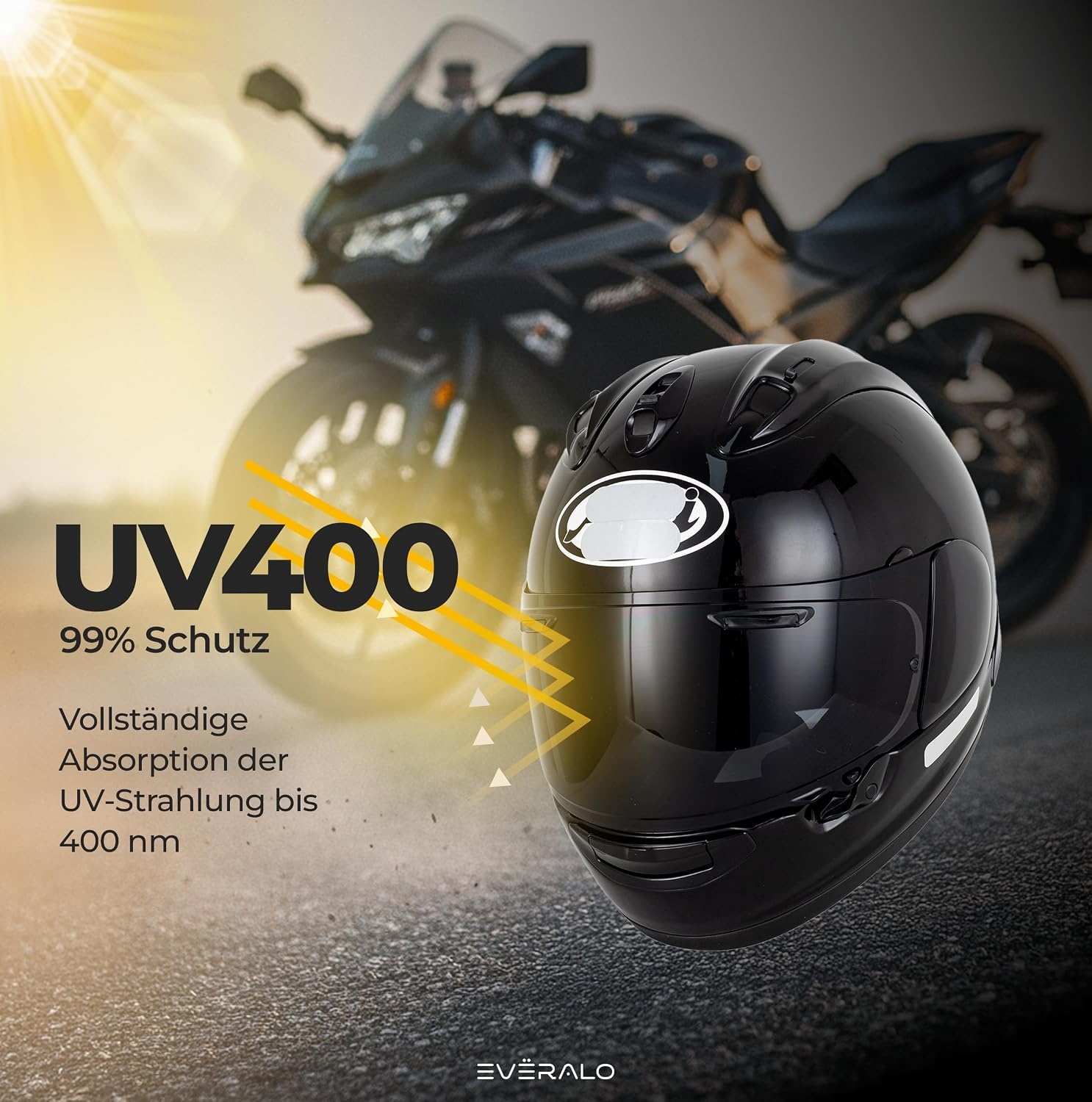 Motorhelm Vizier Donkerzwart Arai VAS-V | 33% Korting