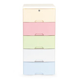 Ladeblok - 84,5x32,5x31cm - 5 lades - pastel kleuren